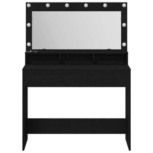 Toaletni stol s LED svjetlima, crna hrast, 100x41x135 cm Cijena