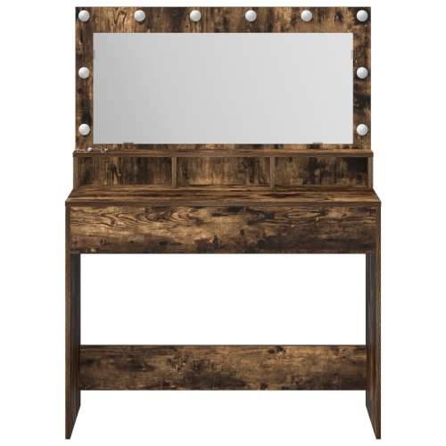 Toaletni stol s LED svjetlima - Dimljeni hrast 100x41x135 cm Cijena