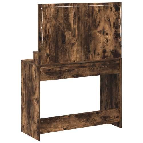 Toaletni stol s LED svjetlima - Dimljeni hrast 100x41x135 cm Cijena