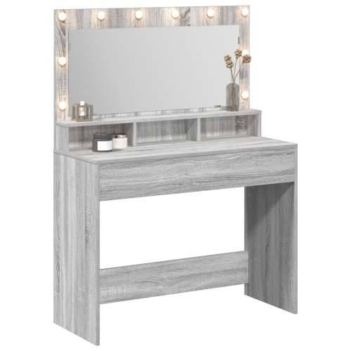 Toaletni Stolić s LED Svjetlima, Siva Sonoma, 100x41x135 cm Cijena