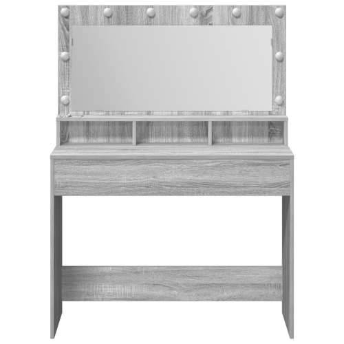 Toaletni Stolić s LED Svjetlima, Siva Sonoma, 100x41x135 cm Cijena