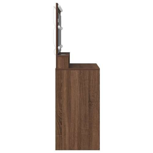 Toaletni stol s LED lampama smeđi hrast 100x41x135 cm Cijena