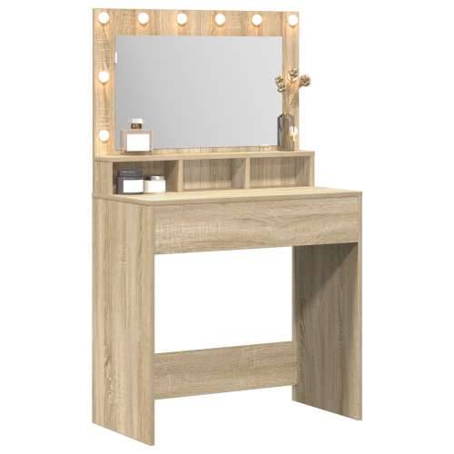 Toaletni stol s LED svjetlima u boji Sonoma hrasta 79x41x135 cm Cijena