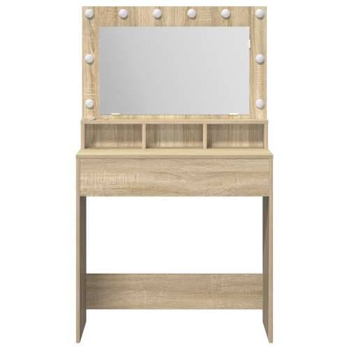 Toaletni stol s LED svjetlima u boji Sonoma hrasta 79x41x135 cm Cijena