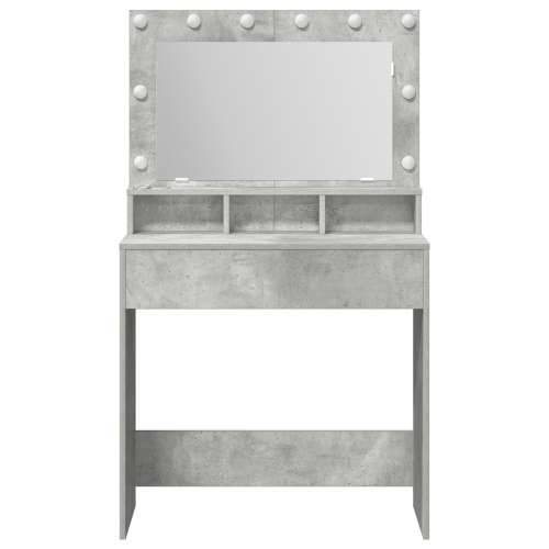 toaletni stolić s LED osvjetljenjem, betonski sivi, 79x41x135 cm Cijena