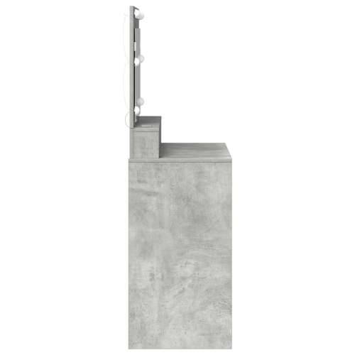 toaletni stolić s LED osvjetljenjem, betonski sivi, 79x41x135 cm Cijena