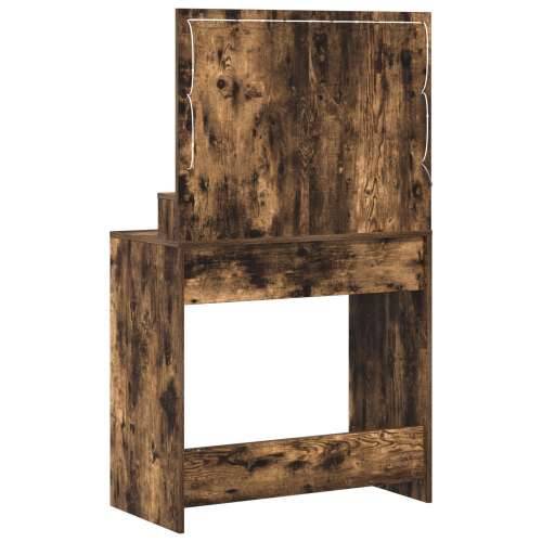 Toaletni stol s LED svjetlima, dimljeni hrast, 79x41x135 cm Cijena