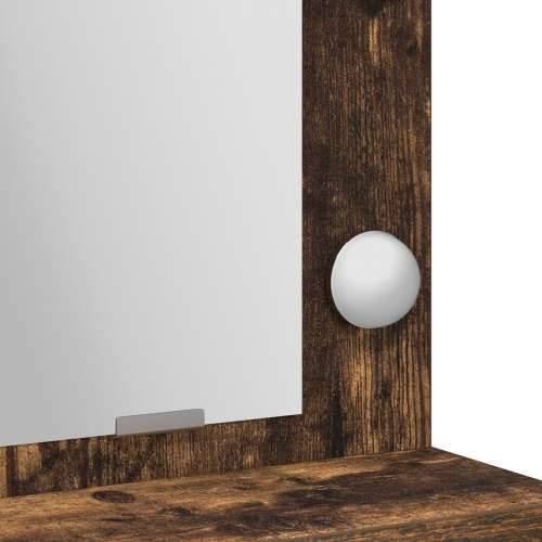 Toaletni stol s LED svjetlima, dimljeni hrast, 79x41x135 cm Cijena