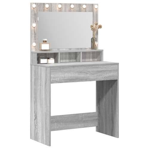 Toaletni stol s LED svjetlima - Siva Sonoma 79x41x135 cm Cijena