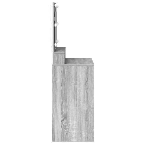 Toaletni stol s LED svjetlima - Siva Sonoma 79x41x135 cm Cijena