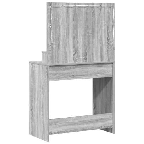 Toaletni stol s LED svjetlima - Siva Sonoma 79x41x135 cm Cijena