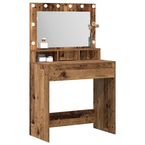 toaletni stol s LED svjetlima, staro drvo, 79x41x135 cm Cijena