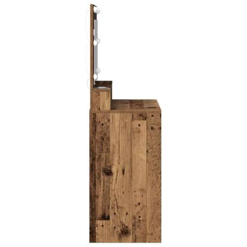 toaletni stol s LED svjetlima, staro drvo, 79x41x135 cm Cijena