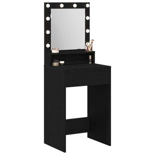 Toaletni stol s LED svjetlima, crni hrast, 50x41x135 cm Cijena