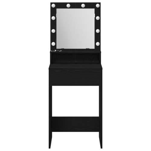 Toaletni stol s LED svjetlima, crni hrast, 50x41x135 cm Cijena