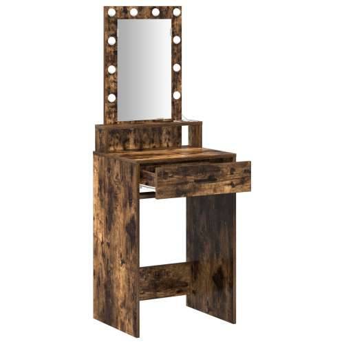 Toaletni stol s LED svjetlima Dimljeni hrast 50x41x140 cm Cijena