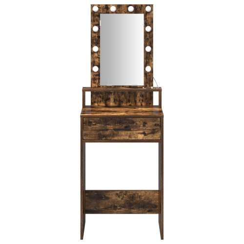 Toaletni stol s LED svjetlima Dimljeni hrast 50x41x140 cm Cijena