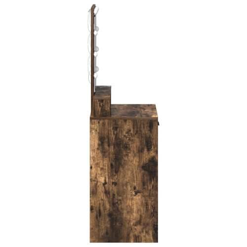 Toaletni stol s LED svjetlima Dimljeni hrast 50x41x140 cm Cijena