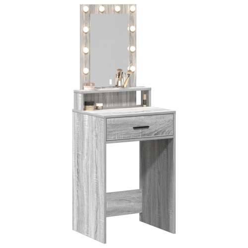 toaletni stol s LED svjetlima u sivom Sonomi 50x41x140 cm Cijena