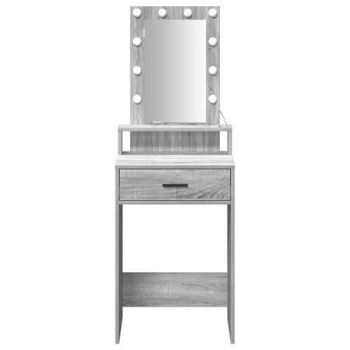 toaletni stol s LED svjetlima u sivom Sonomi 50x41x140 cm Cijena