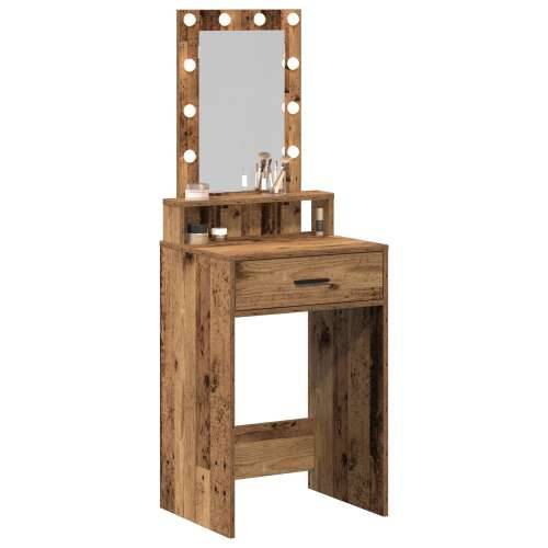 Toaletni stol s LED svjetlima Stari drvo 50x41x140 cm Cijena