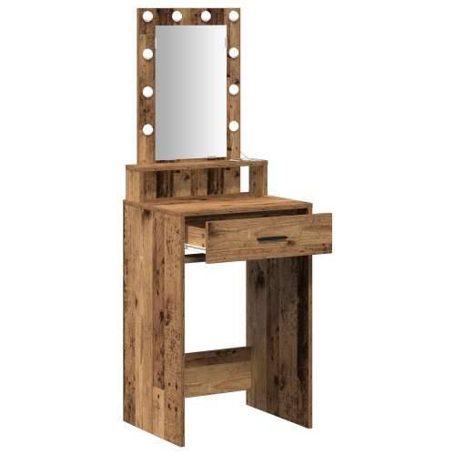 Toaletni stol s LED svjetlima Stari drvo 50x41x140 cm Cijena