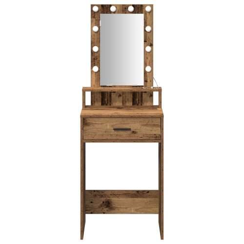 Toaletni stol s LED svjetlima Stari drvo 50x41x140 cm Cijena