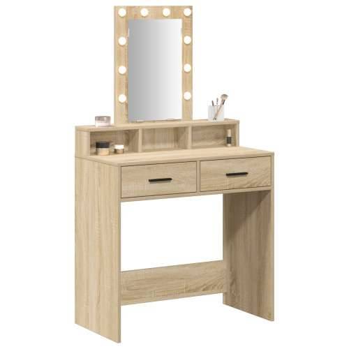 Toaletni stol s LED svjetlima Sonoma hrast 79x41x140 cm Cijena