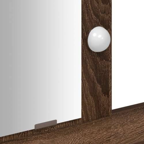 Toaletni stol s LED svjetlima - smeđi hrast 100x41x140 cm Cijena