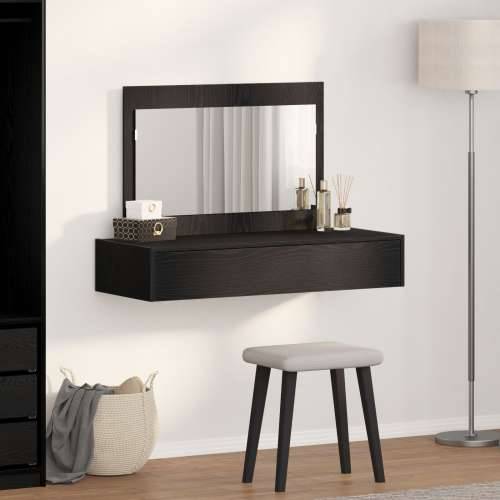 Zidni toaletni stol u crnom hrastu, 100x40x70 cm Cijena