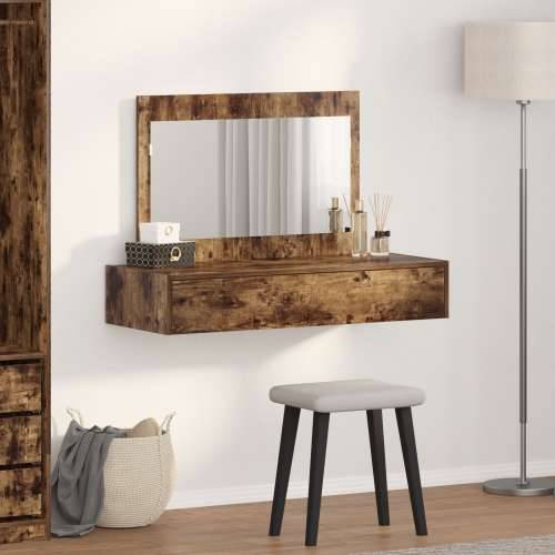 Zidno montirani toaletni stol Dimljeni hrast 100x40x70 cm Cijena