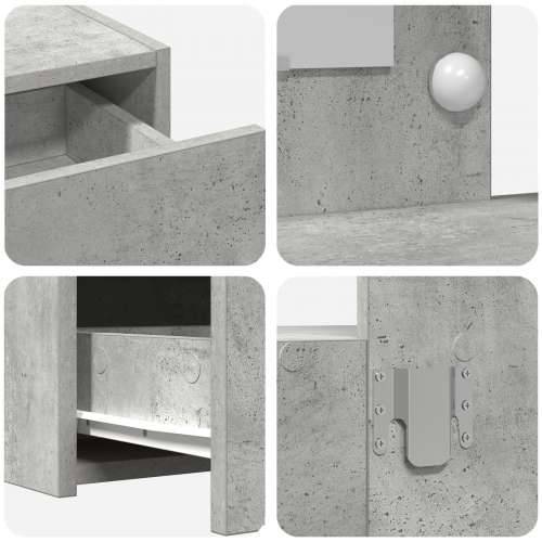 Okačeni toaletni stol s LED svjetlima Beton siva Cijena