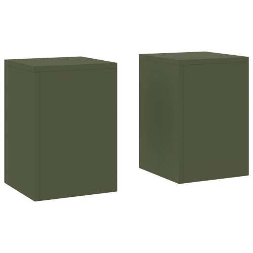 vanjski stalci za biljke Pillar 2 komada maslinasta 24x24x35 cm čelik Cijena