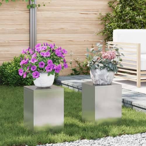 vanjski stalci za biljke Pillar 2 kom 24x24x35 cm Nehrđajući čelik Cijena