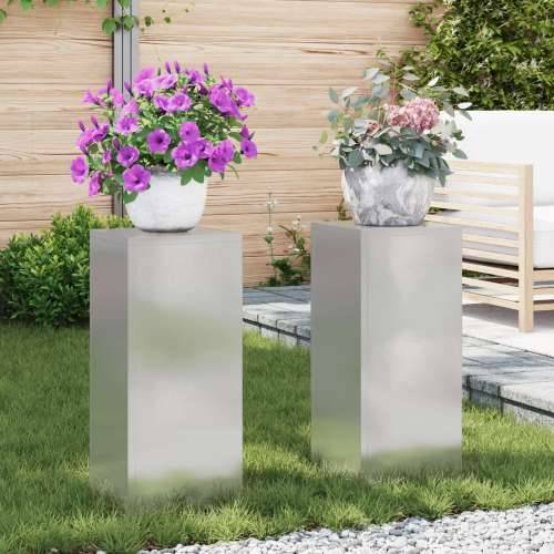 Vanjski Stalak za Biljke Pillar 2 kom 24x24x55 cm Nehrđajući čelik Cijena