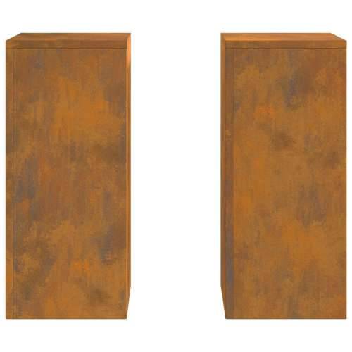 vanjski stalci za biljke Pilar 2 kom 24x24x55 cm od čelika koji se stari Cijena