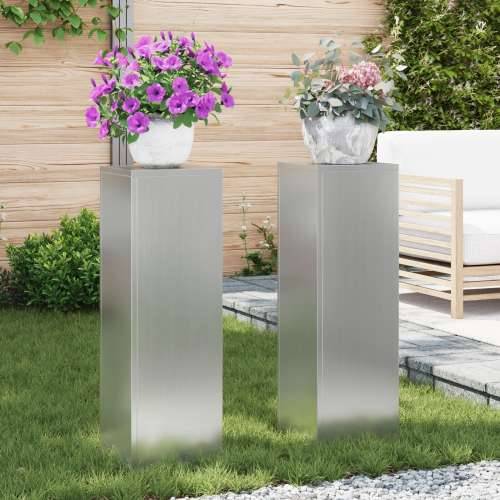 Vanjski Stalci za Biljke Stup 2 kom 24x24x75 cm Galvanizirani Čelik Cijena