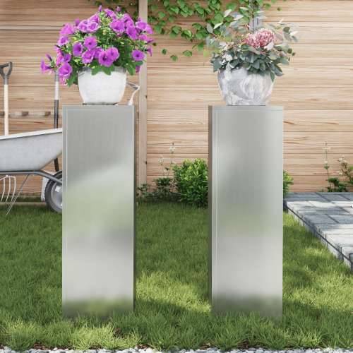 Vanjski Stalci za Biljke Stup 2 kom 24x24x75 cm Galvanizirani Čelik Cijena
