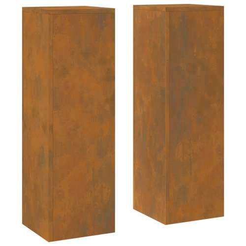 vanjski stalci za biljke stup 2 kom 24x24x75 cm čelik otporan na vremenske uvjete Cijena