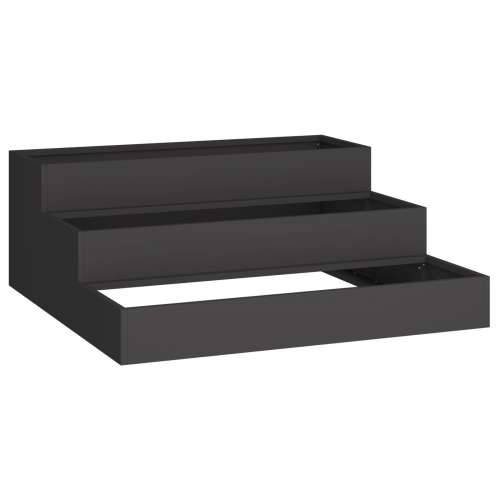 Vrtlarska posuda 3-nivoa 90x90x35 cm Crni čelik Cijena