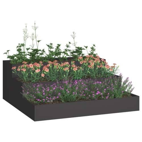 Vrtlarska posuda 3-nivoa 90x90x35 cm Crni čelik Cijena
