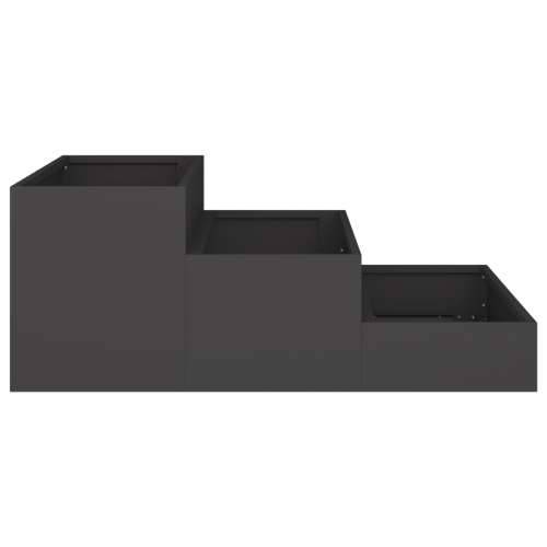 Vrtlarska posuda 3-nivoa 90x90x35 cm Crni čelik Cijena