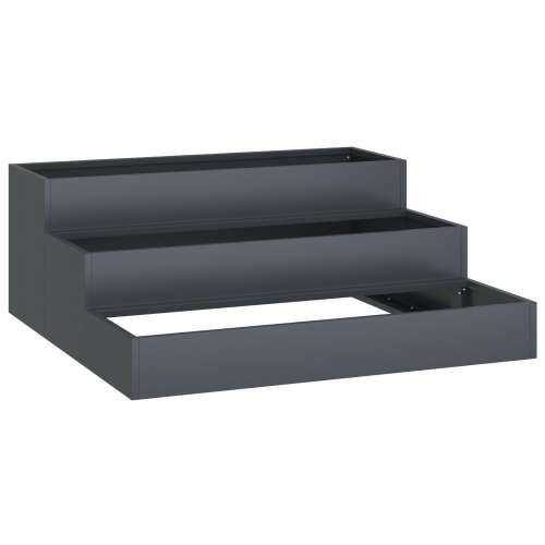 Vrtna sadilica 3-Tier 90x90x35 cm Antracitni čelik Cijena