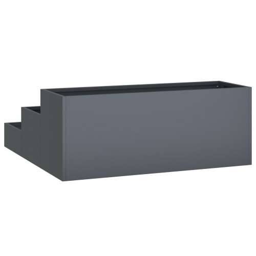 Vrtna sadilica 3-Tier 90x90x35 cm Antracitni čelik Cijena