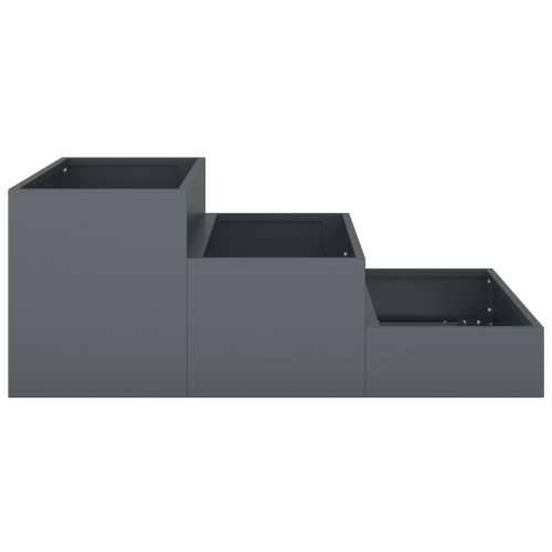 Vrtna sadilica 3-Tier 90x90x35 cm Antracitni čelik Cijena