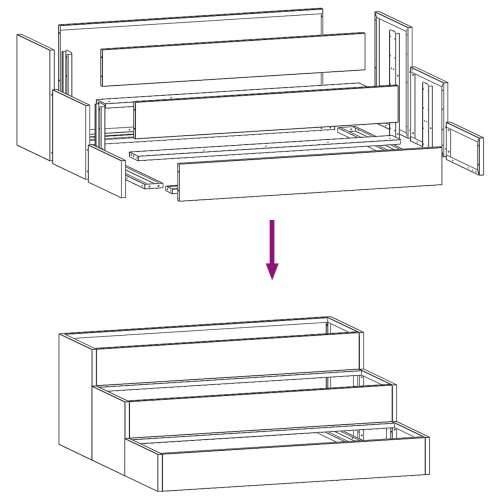 Vrtna sadilica 3-Tier 90x90x35 cm Antracitni čelik Cijena