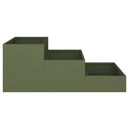sadilica za vrt s tri nivoa 90x90x35 cm maslinasta zelena čelik Cijena