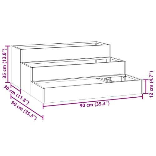 sadilica za vrt s tri nivoa 90x90x35 cm maslinasta zelena čelik Cijena