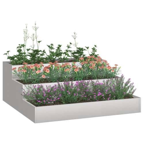 vrtna sadilica 3-Tier 90x90x35 cm nehrđajući čelik Cijena