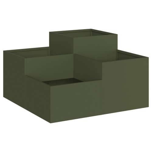 Vrtna sadilica 100x100x48 cm Maslinasta čelična Cijena